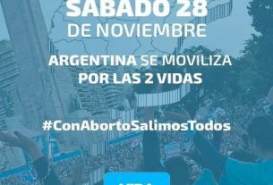 este 28 de noviembre a movilizarnos en las calles en contra del aborto