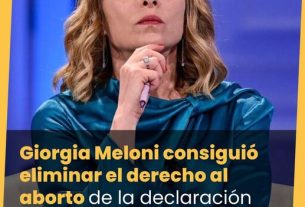 La primer ministro de Italia, Giorgia Meloni, ha logrado eliminar cualquier referencia al aborto de la declaración final del G7