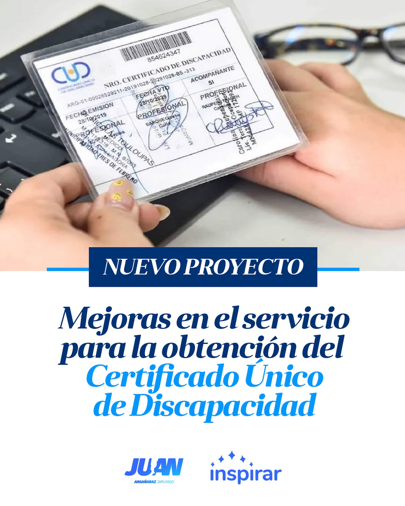 Asesoramiento directo para tramitar el “Certificado Único de discapacidad” (CUD)